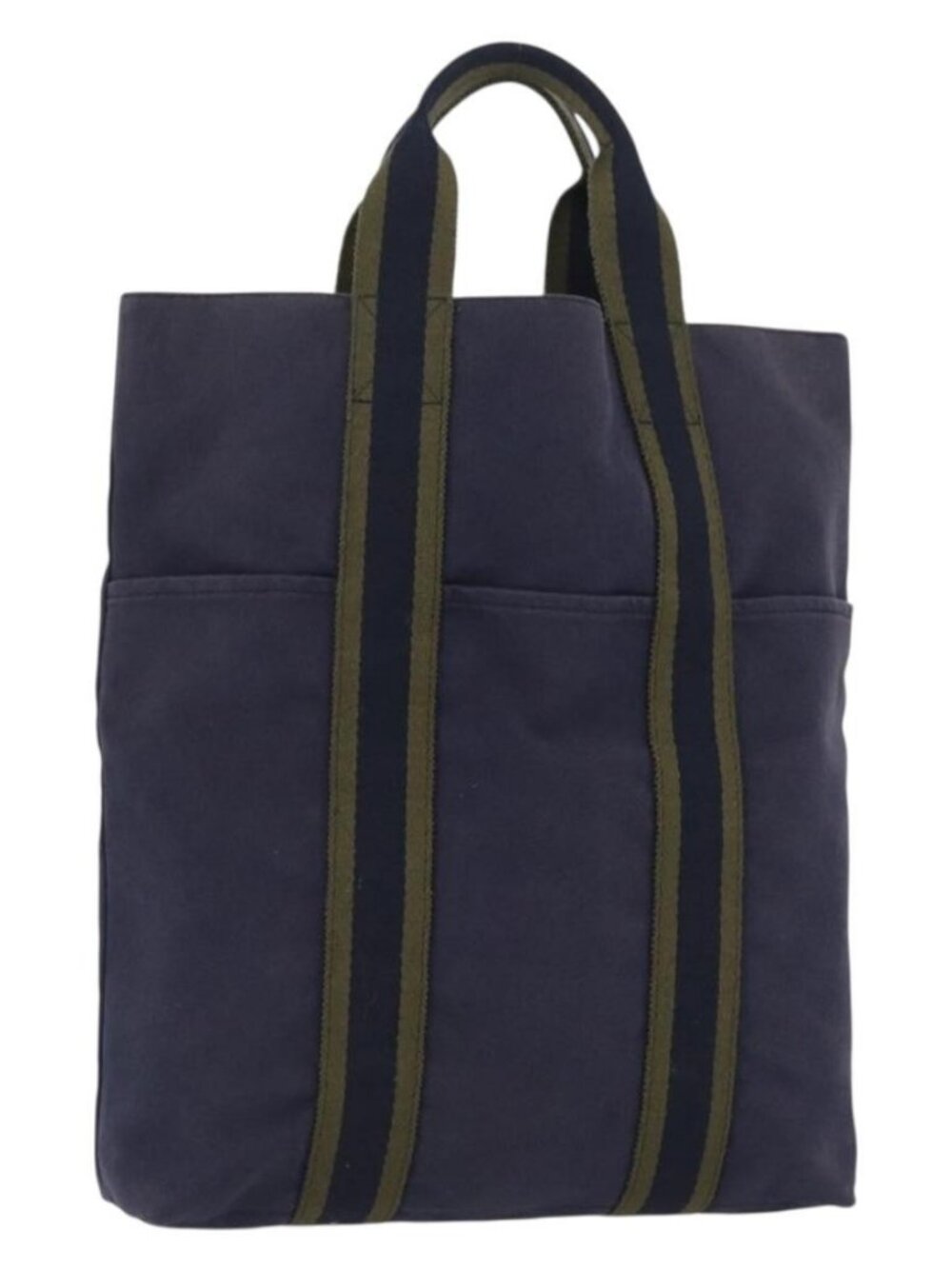 HERMES Fourre Tout Cabass Hand Bag Canvas Navy Auth 168818
